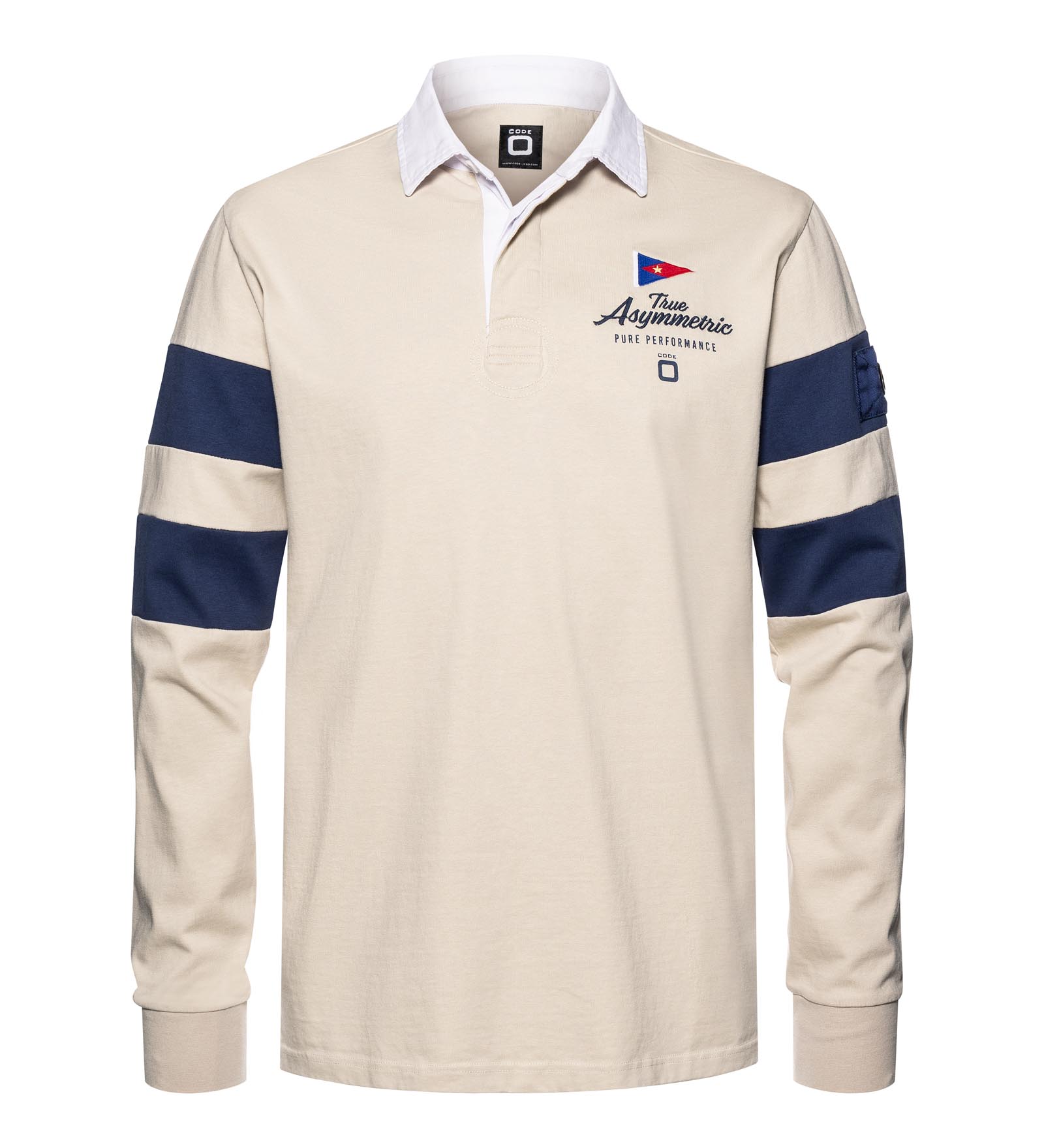 CODE ZERO Rugby Polo Shirt Beige L CODE ZERO